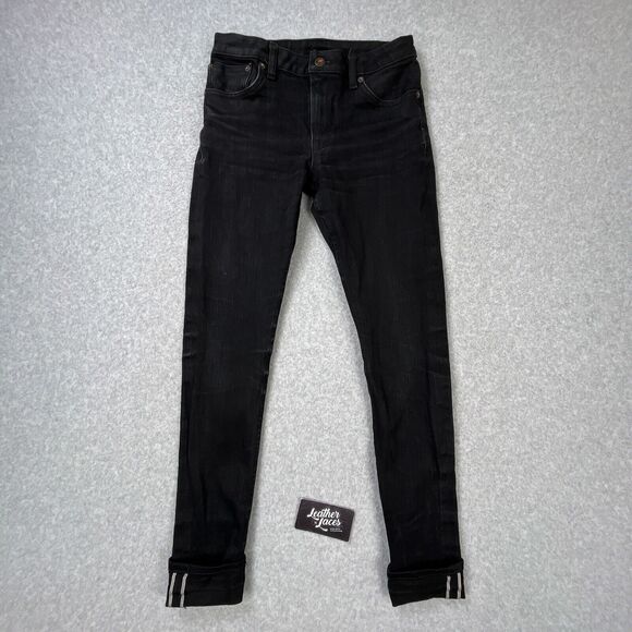 Railcar Fine Good Monrovia Jeans Womens 26 Black Selvedge Raw Denim Skinny USA - Picture 2 of 15